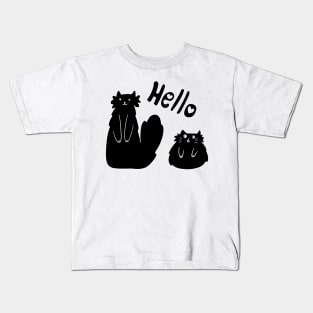 "Hello" Black Cats Kids T-Shirt